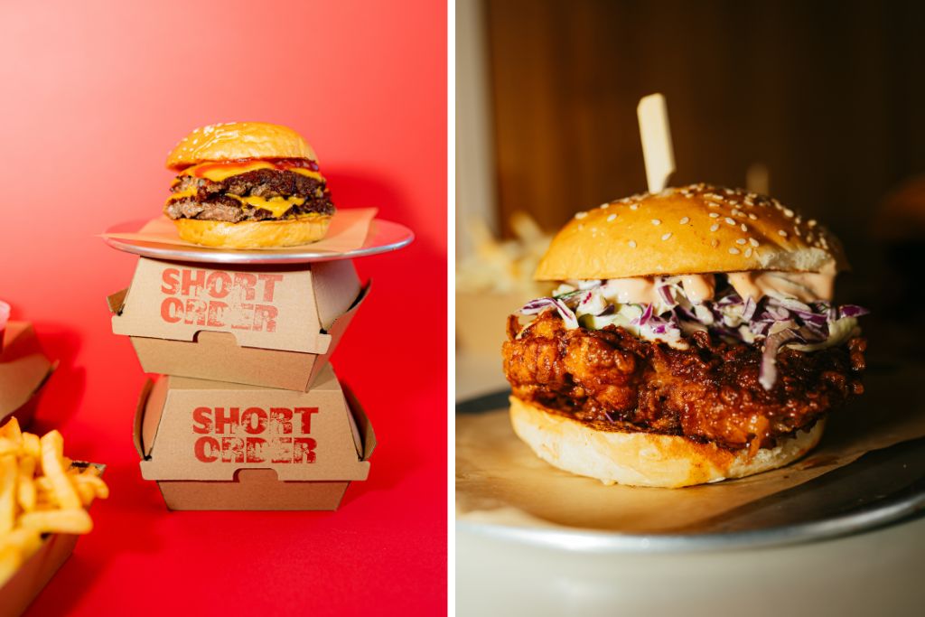 Two burgers, one chicken from Short Order Perth